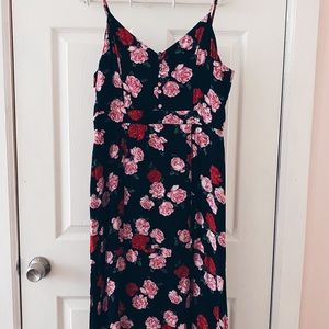 Rose-printed Summer Cocktail Dress